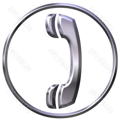 3D Silver Telephone Sign