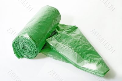 Trash bags rolled up