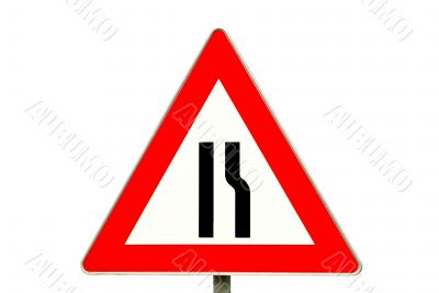 traffic sign road constriction