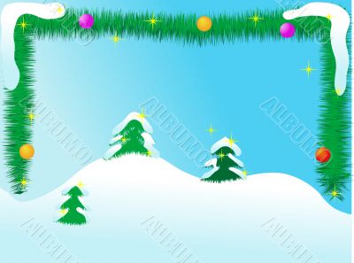 Landscape with garland
