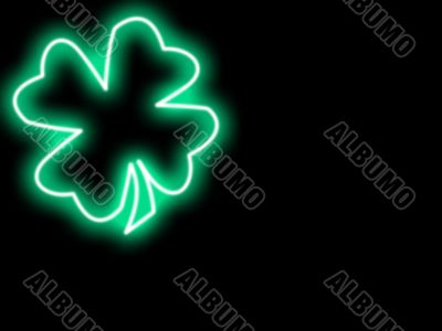Neon style Shamrock with copyspace