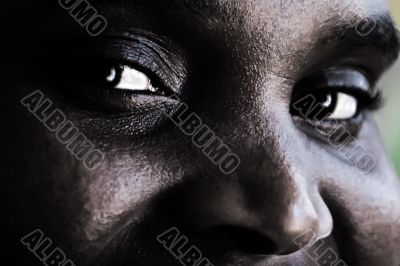 African woman eyes