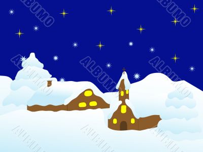 Winter small village