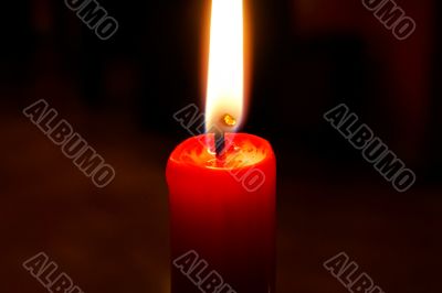 Lighting red candle 3