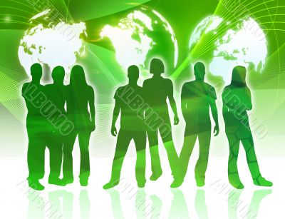 textures style of people silhouettes