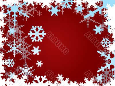 Snowflakes on burgundy background