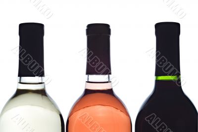 3 backlit wine bottles