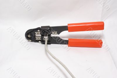 RJ-45 crimping tool with cable cat. 5