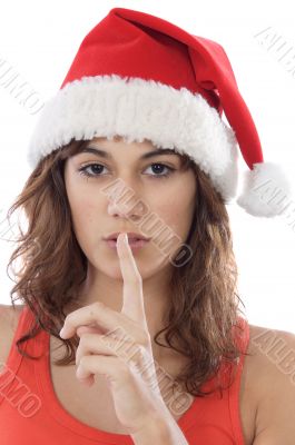 santa girl asking silence