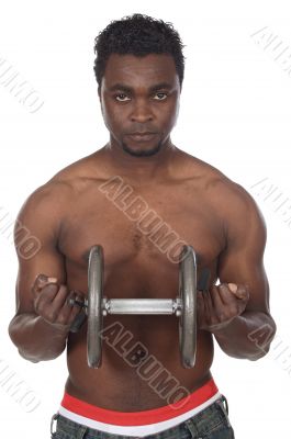 man lifting weight