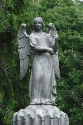 angel figurine decoration in ancient cemetery