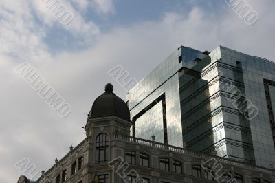 Blue sky over modern urban building