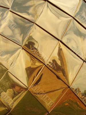 Church Cupola shining golden mirror surface