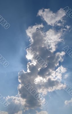 Panoramic HDR image of cloudy sky