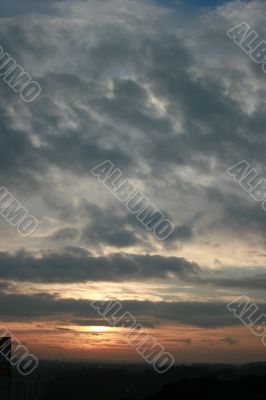 Dramatic sunset horizont with colorful sky