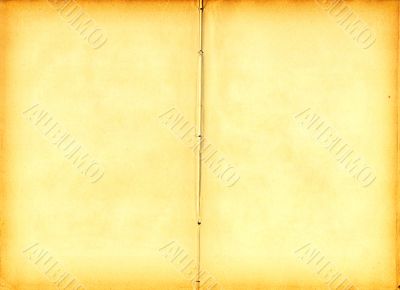 Old book open on both blank shabby pages (scan). Old book open on both blank shabby pages (scan).