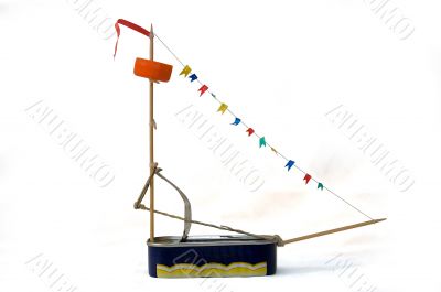Self-made toy ship from a can. Self-made toy ship from a can.