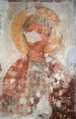 Fresco on the wall of temple of a VI age
