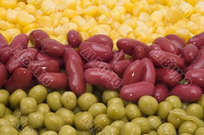 green peas with haricot and maize