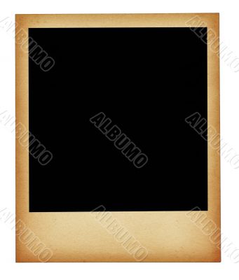 old stained photo frame isolated