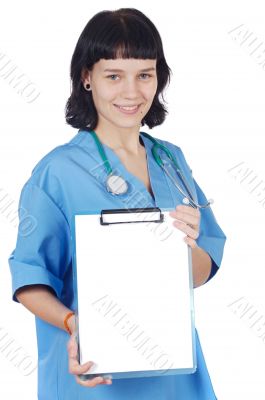 nurse holding clipboard