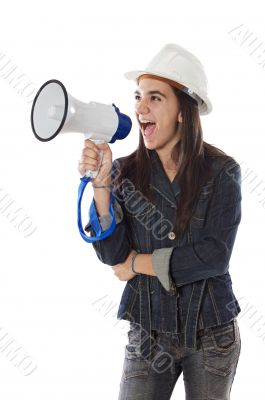 Girl with megaphone