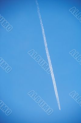 Aeroplane with condensation trail