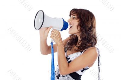 Teenager with megaphone Teenager with megaphone