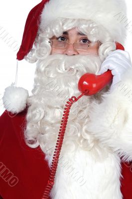 Santa Claus at the phone Santa Claus at the phone