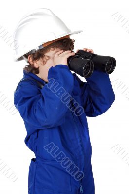 Boy with binoculars