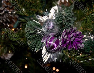 Christmas tree ornament Silver and Purple