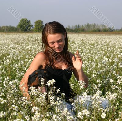 girl and rottweiler
