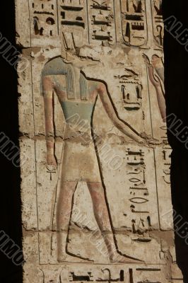 Anubis engraving in the Habu Temple Anubis engraving in the Habu Temple