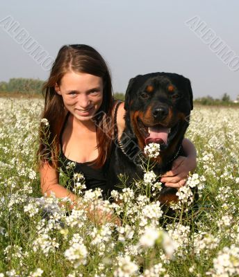 girl and rottweiler