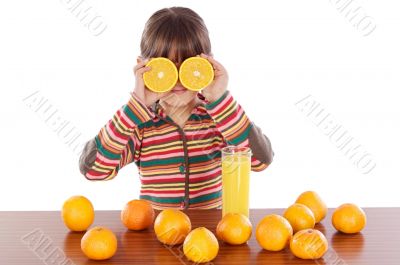 girl with oranges