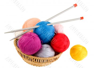 Yarn for knitting.