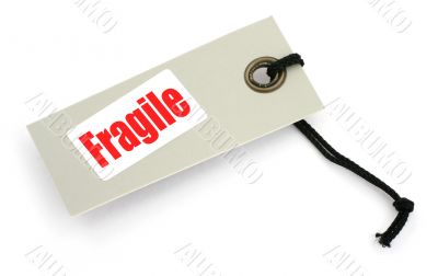 fragile tag against white background
