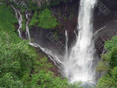 powerful summer waterfall