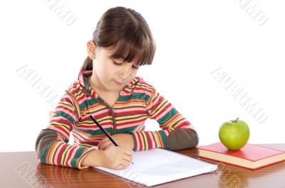 adorable girl studying
