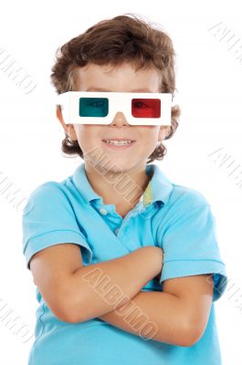 child whit 3d glasses