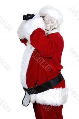 santa claus with binoculars