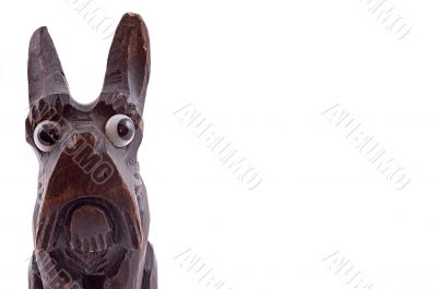 The head of wooden toy dog. The head of wooden toy dog.