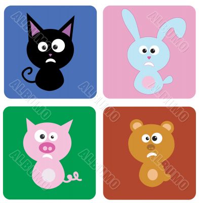 vector illustration of funny animals