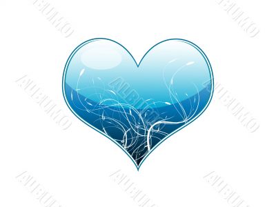 Vector illustration of a blue heart