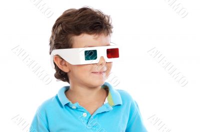 child whit 3d glasses