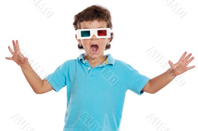 child whit 3d glasses