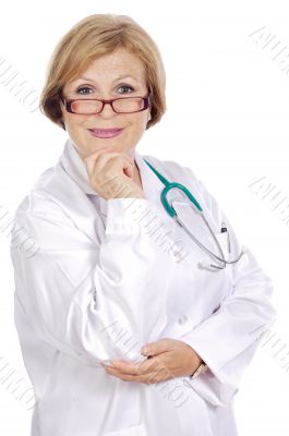 Female doctor thinking