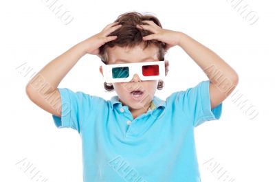 child whit 3d glasses