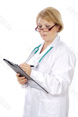 doctor writing