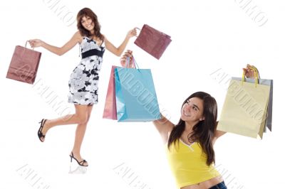 Two shopping young girls